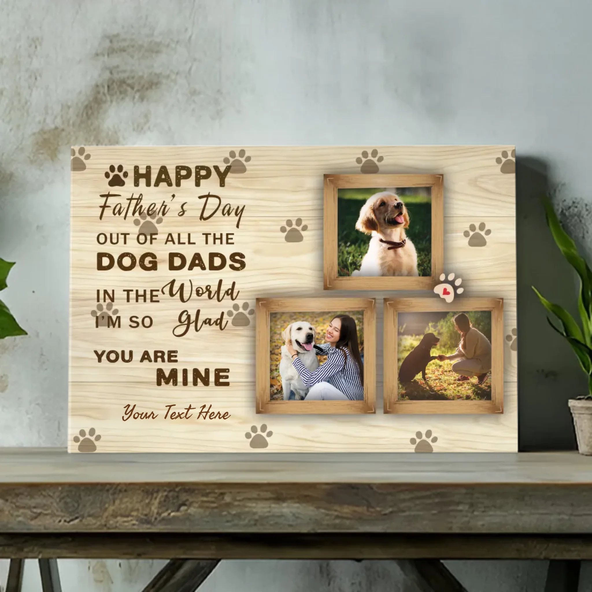 Happy Father’s Day to the Best Dog Dad - Customizable Canvas Art