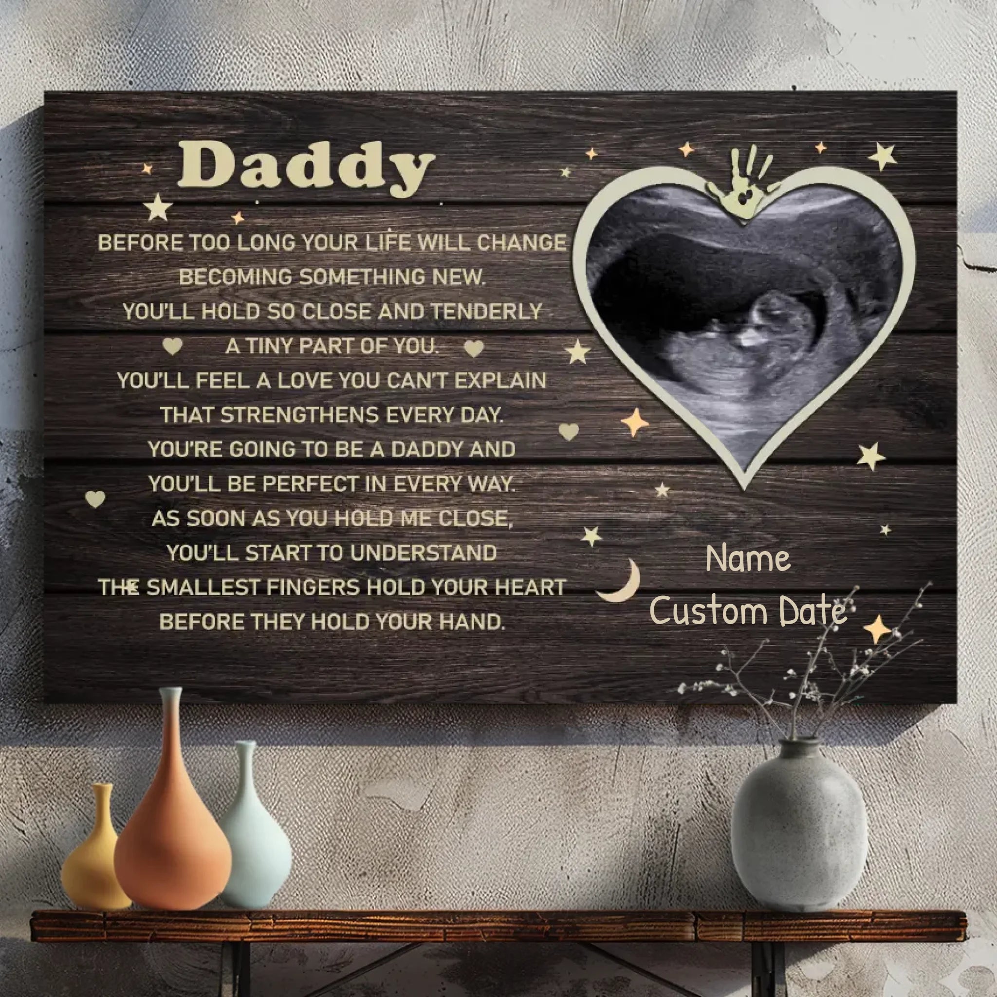 You're Going to Be a Daddy - Heartfelt Custom Canvas Art | 89Prints