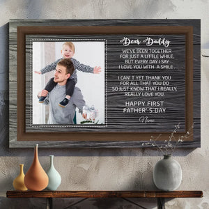 Personalized First Father's Day Canvas Art – Custom Gift for New Dads