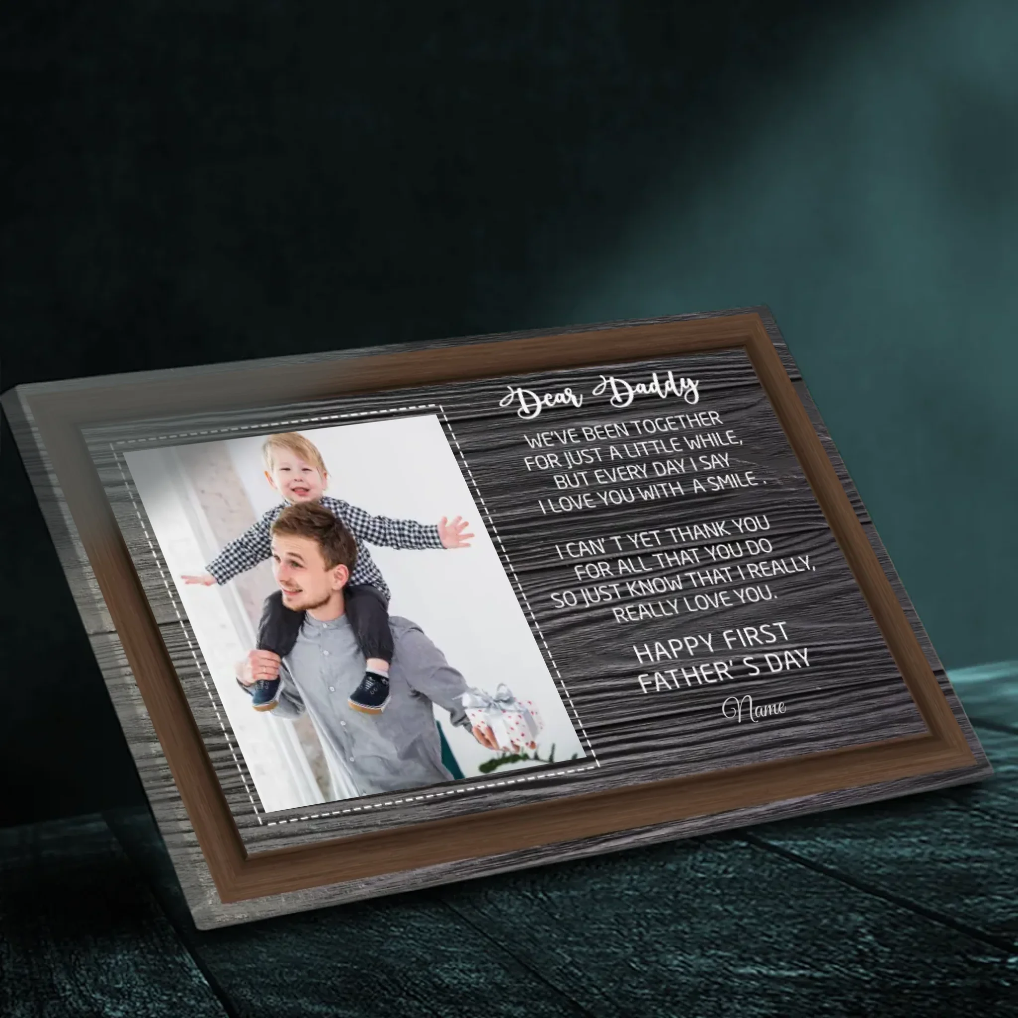 Personalized First Father's Day Canvas Art – Custom Gift for New Dads