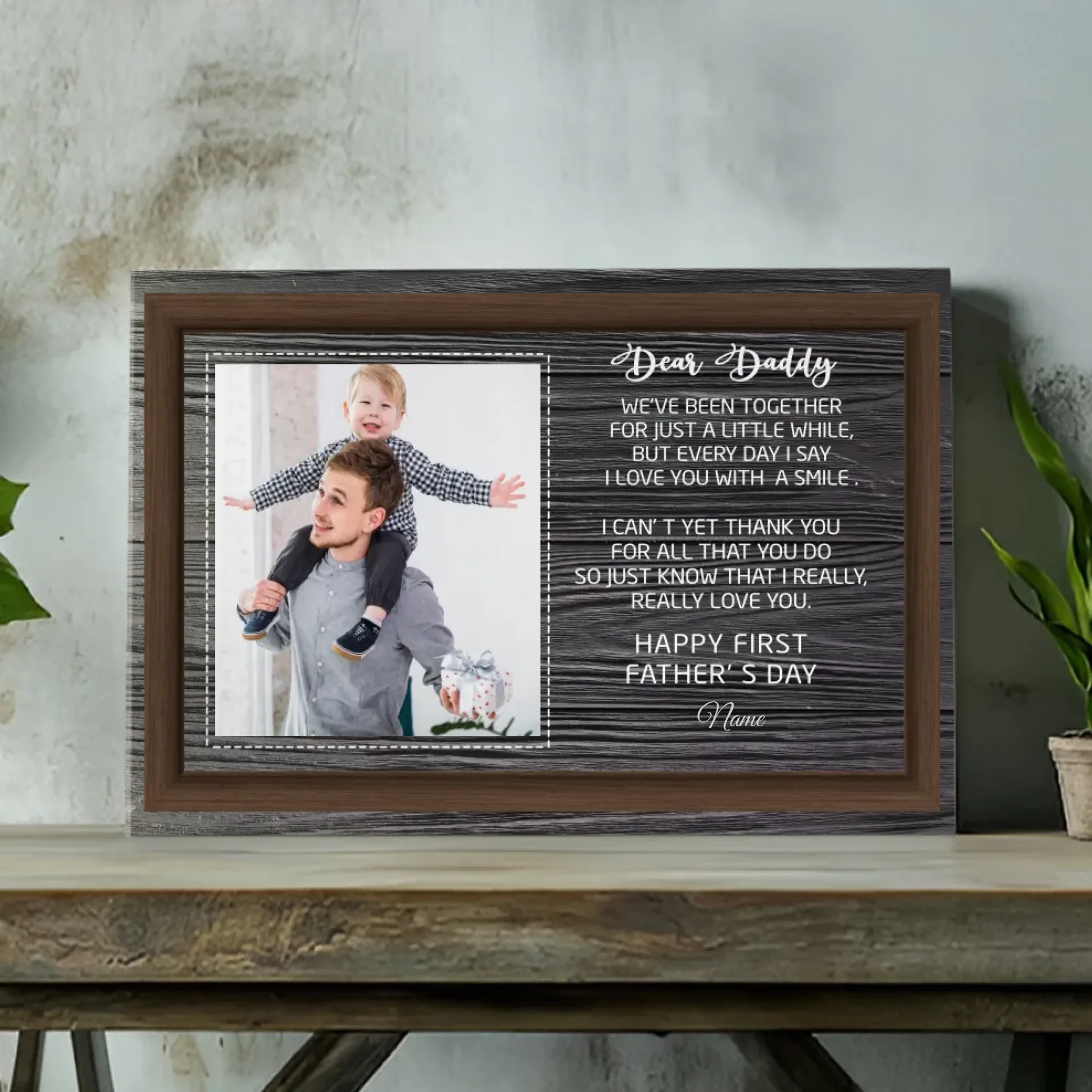 Personalized First Father's Day Canvas Art – Custom Gift for New Dads