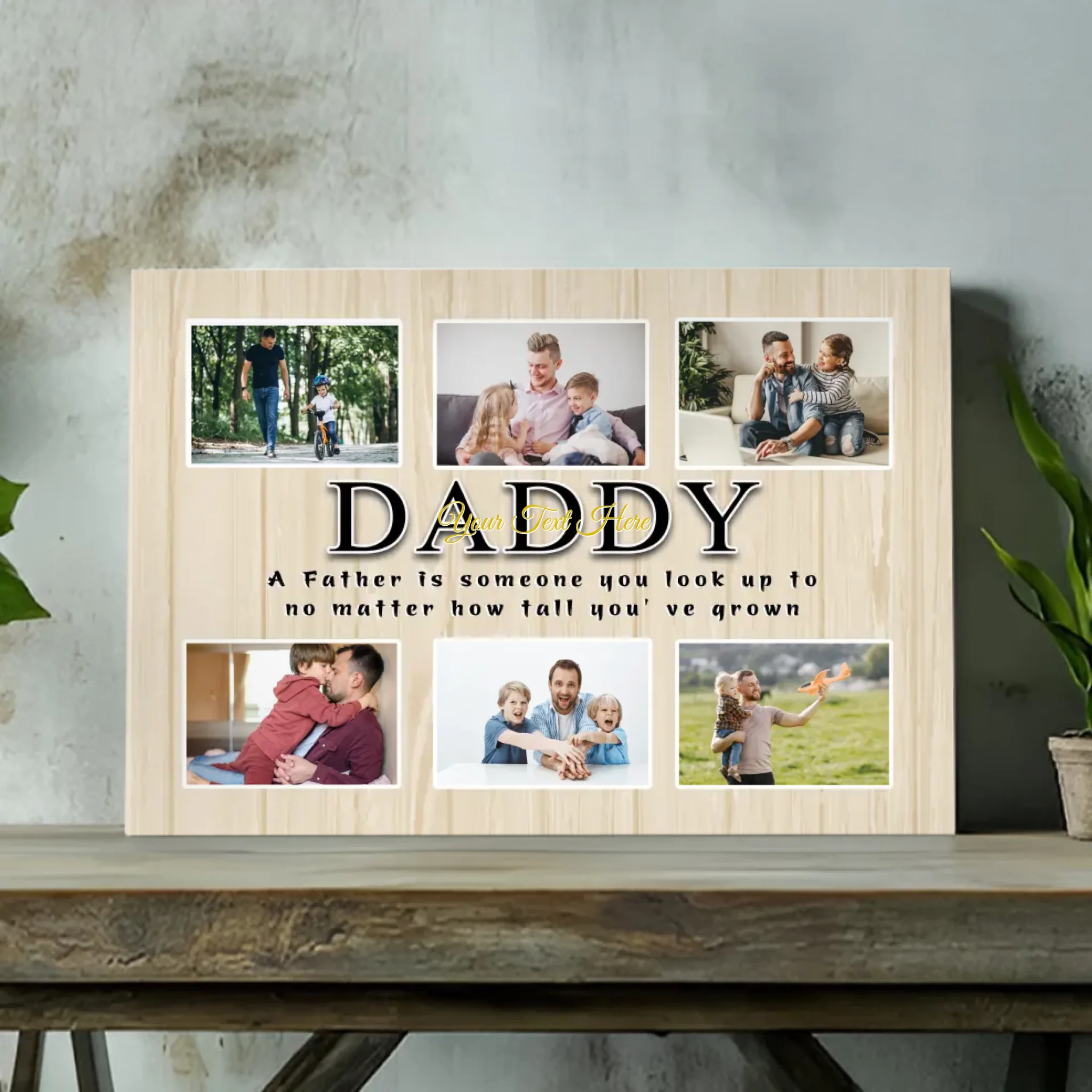 Customizable 'Daddy' Canvas – A Father is Someone You Look Up To