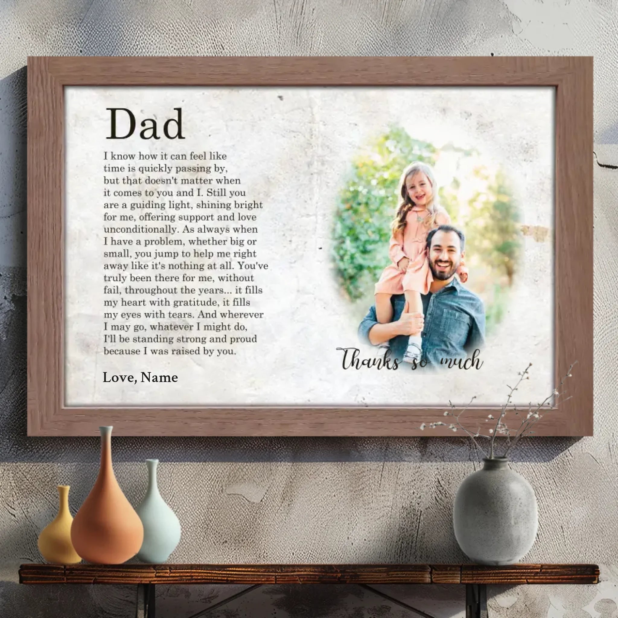 Custom Photo Canvas – A Heartfelt Poem Celebrating Dad's Unconditional Love