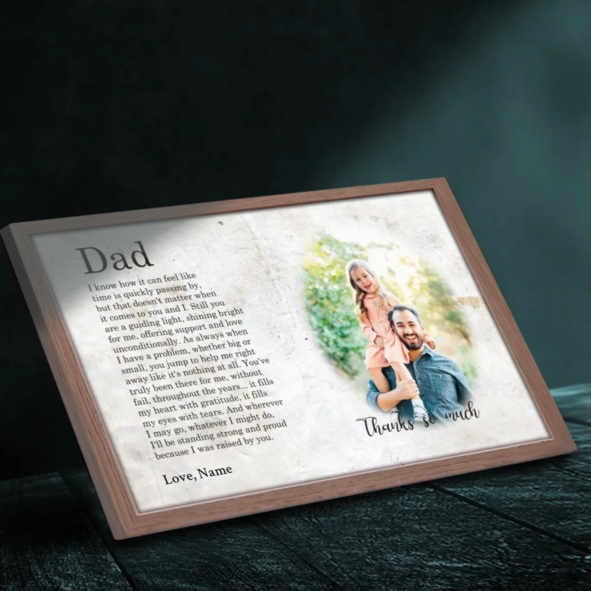 Custom Photo Canvas – A Heartfelt Poem Celebrating Dad's Unconditional Love
