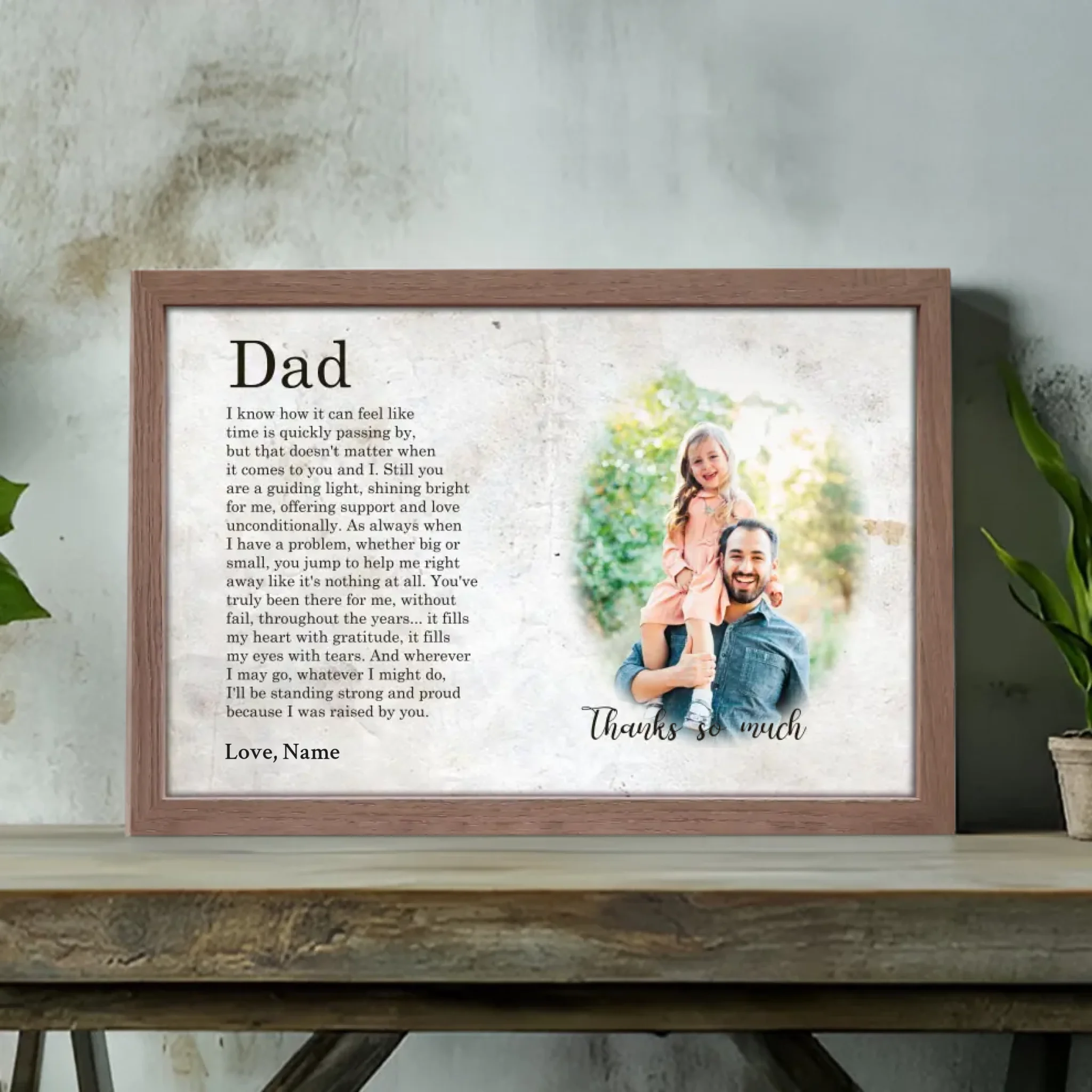 Custom Photo Canvas – A Heartfelt Poem Celebrating Dad's Unconditional Love
