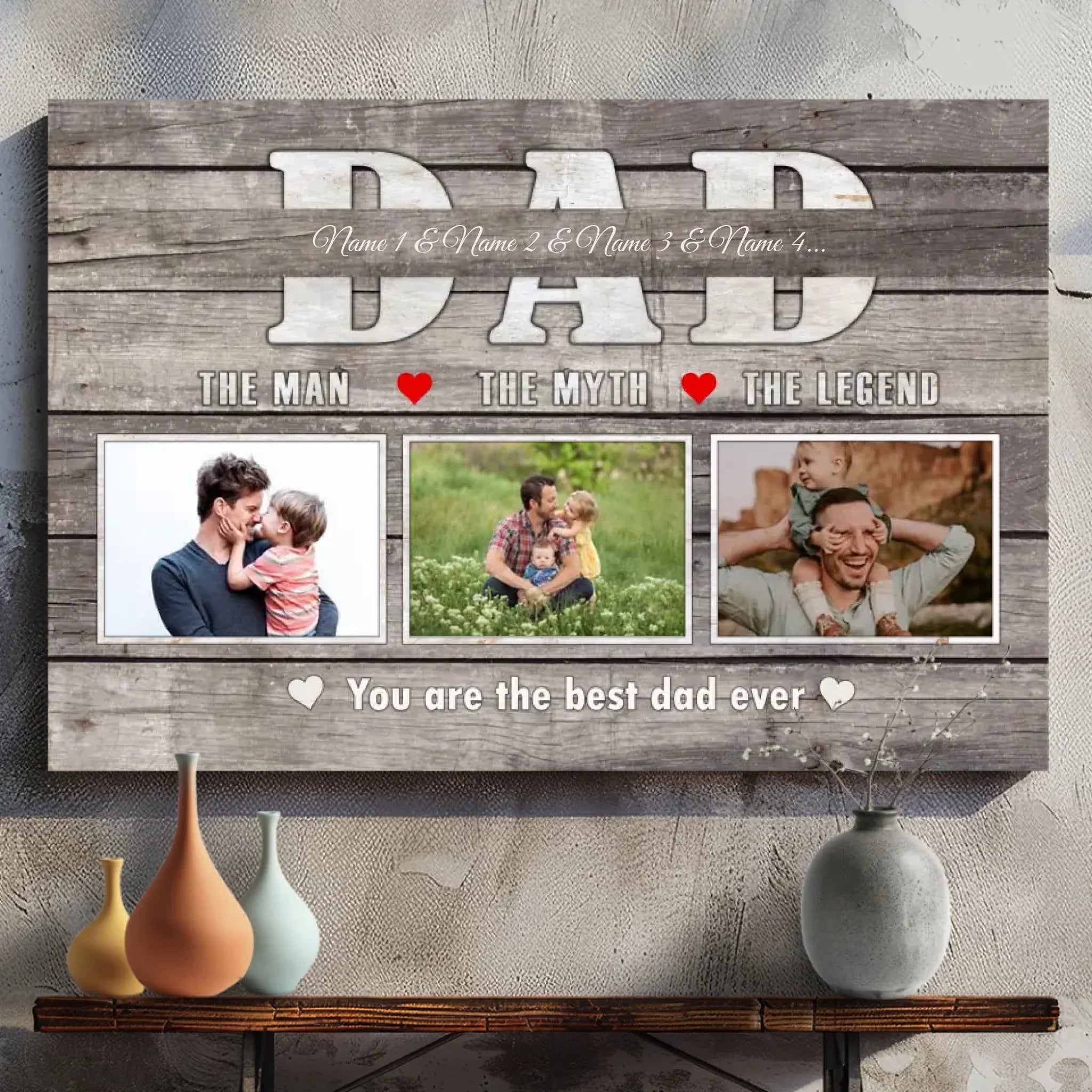Customizable Canvas Art for Dad – The Man, The Myth, The Legend