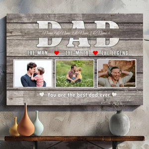 Customizable Canvas Art for Dad – The Man, The Myth, The Legend