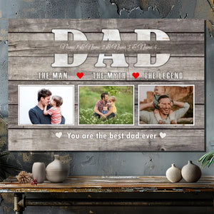 Customizable Canvas Art for Dad – The Man, The Myth, The Legend