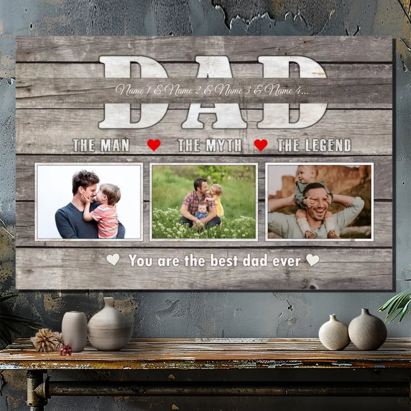 Customizable Canvas Art for Dad – The Man, The Myth, The Legend