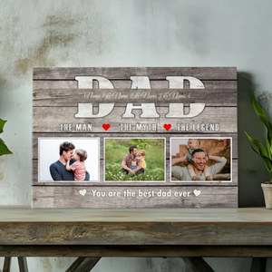 Customizable Canvas Art for Dad – The Man, The Myth, The Legend