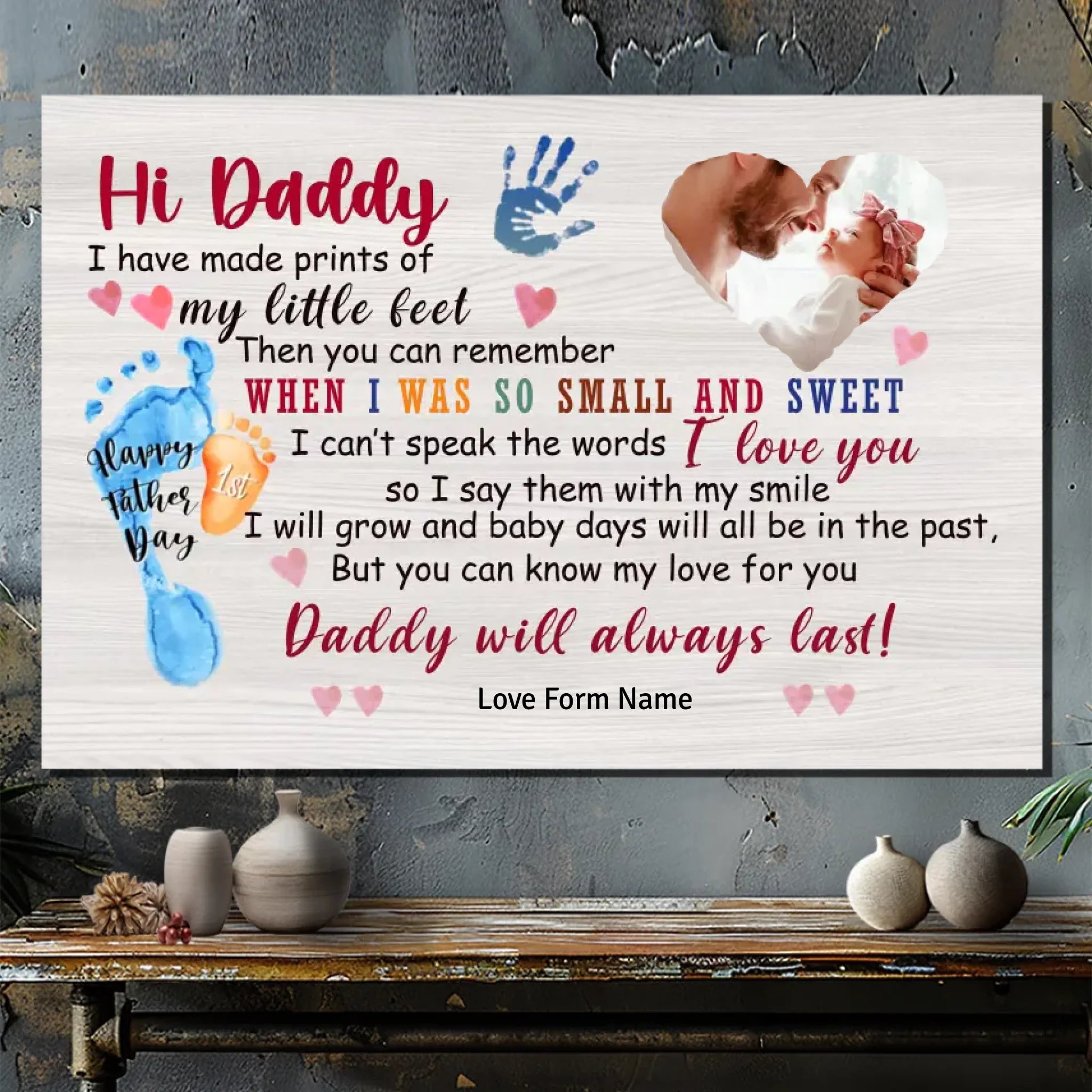 Customizable Canvas for Dad – Celebrate Your 1st Father's Day | 89Prints