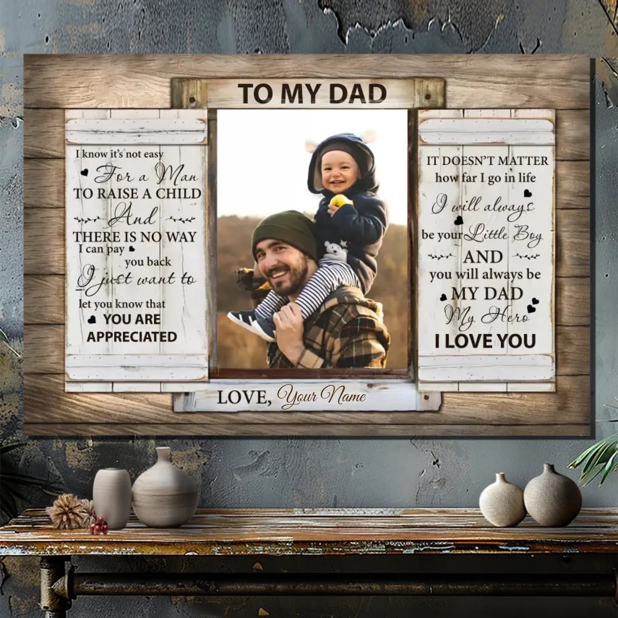 Personalized Canvas for Dad - Express Your Love with Customizable Photo