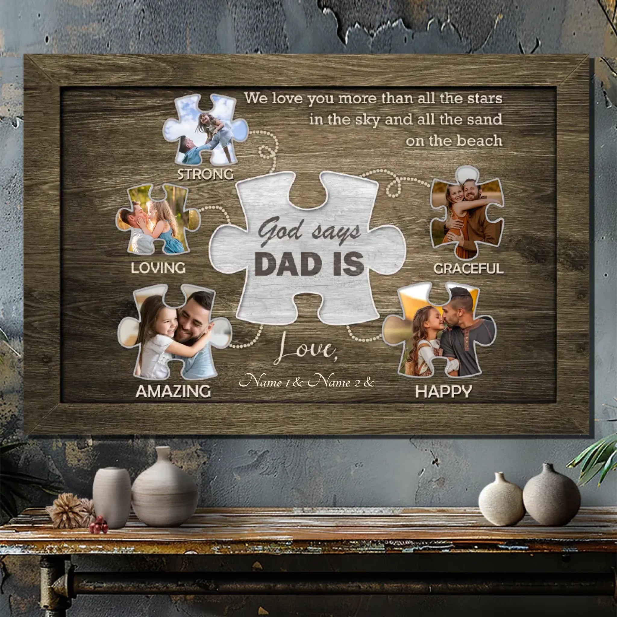 Custom Canvas for Dad – Endless Love Under the Stars and Sand | 89Prints