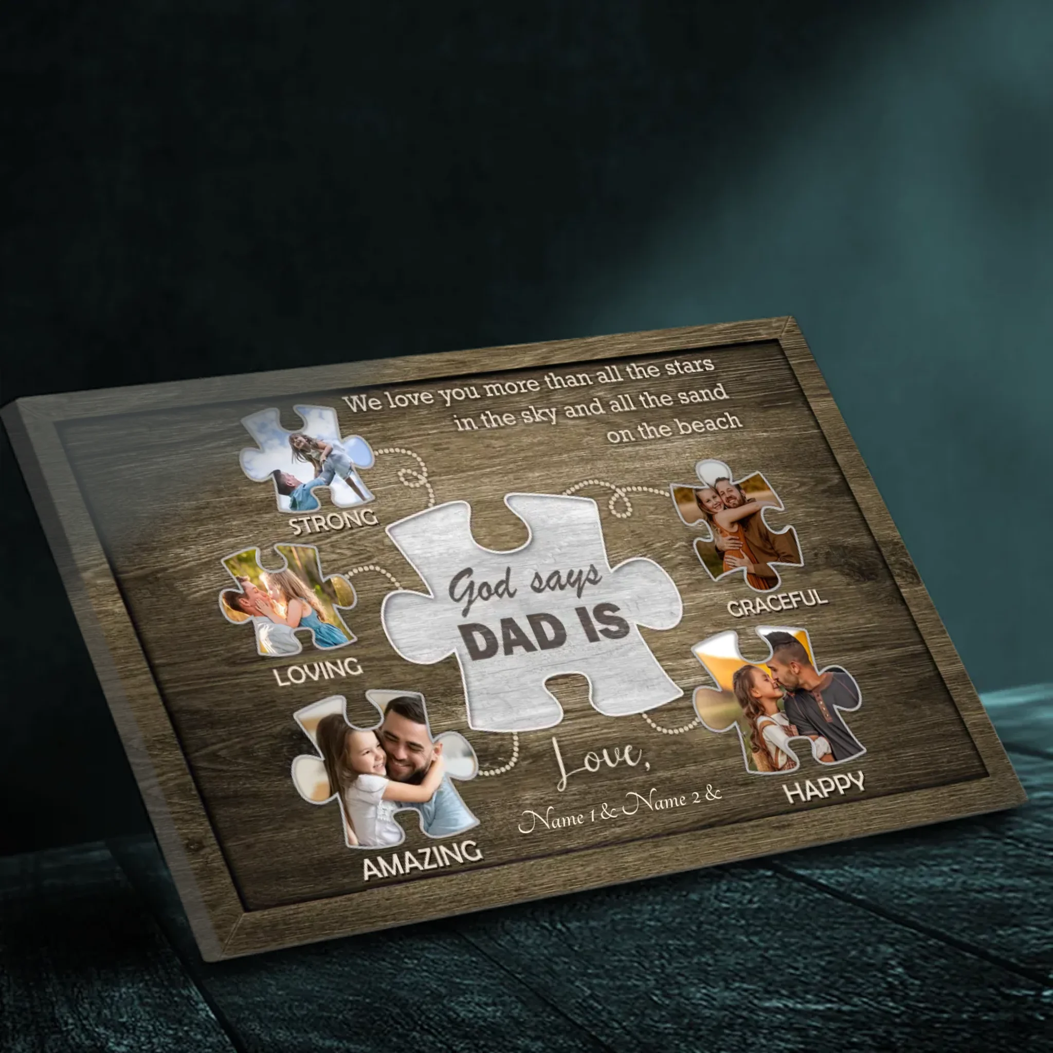 Custom Canvas for Dad – Endless Love Under the Stars and Sand | 89Prints