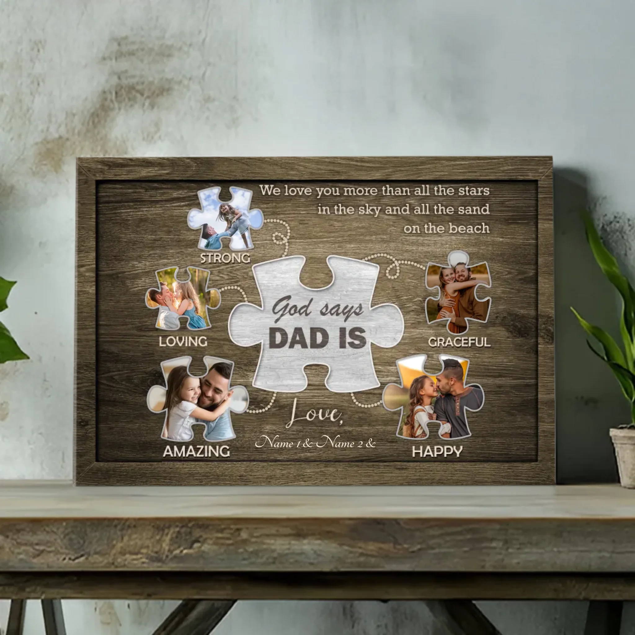 Custom Canvas for Dad – Endless Love Under the Stars and Sand | 89Prints