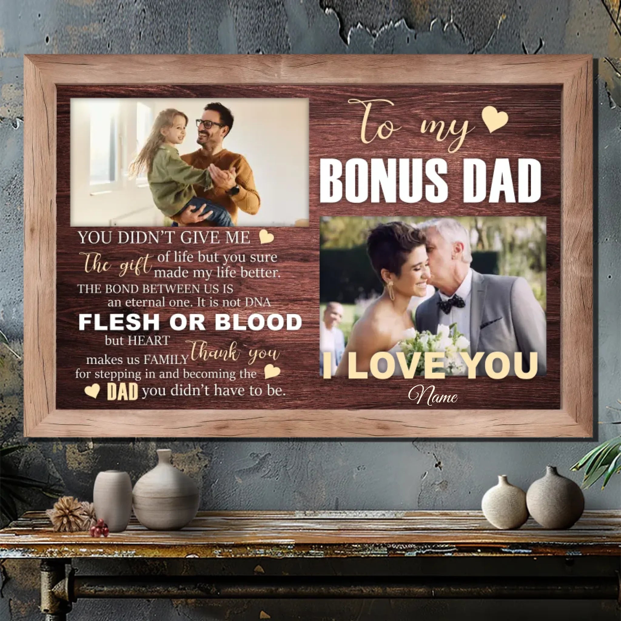 Custom Bonus Dad Canvas – A Heartfelt Tribute to the Dad Who Stepped In