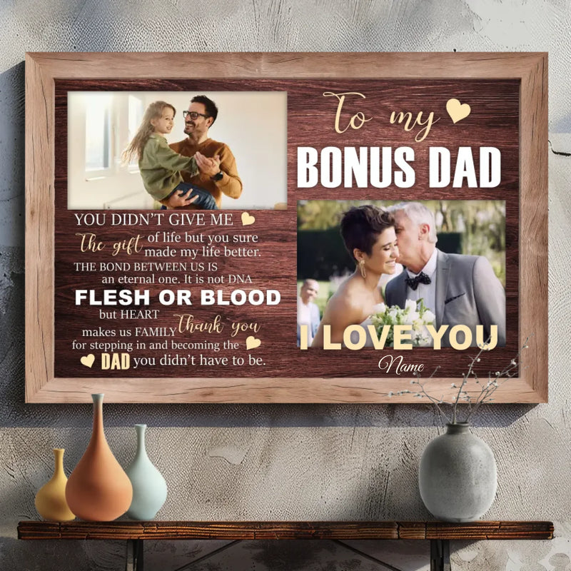 Custom Bonus Dad Canvas – A Heartfelt Tribute to the Dad Who Stepped In
