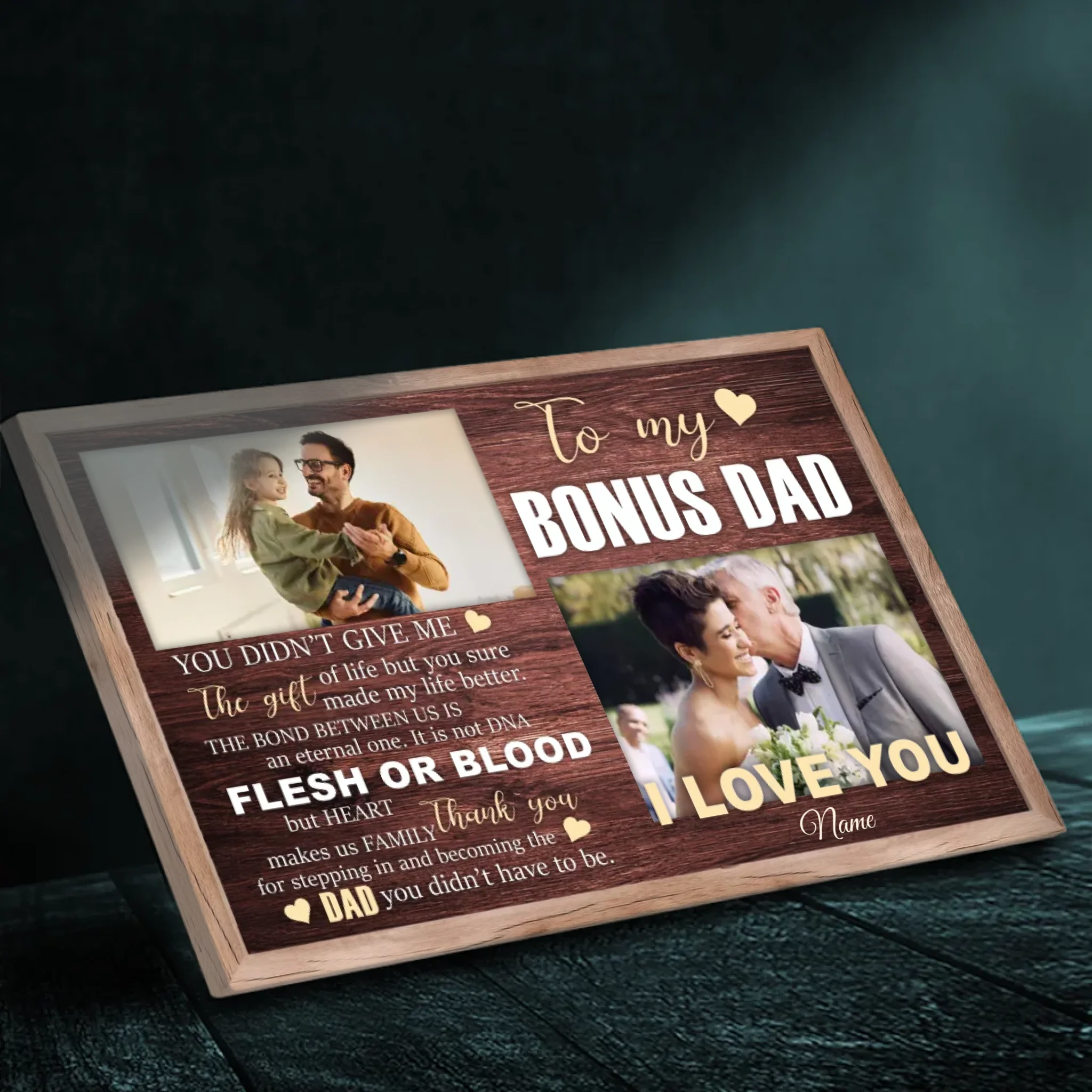 Custom Bonus Dad Canvas – A Heartfelt Tribute to the Dad Who Stepped In