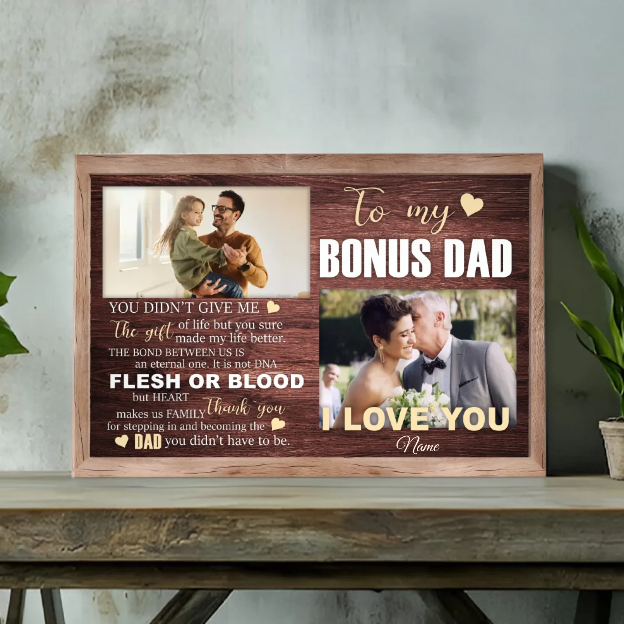 Custom Bonus Dad Canvas – A Heartfelt Tribute to the Dad Who Stepped In