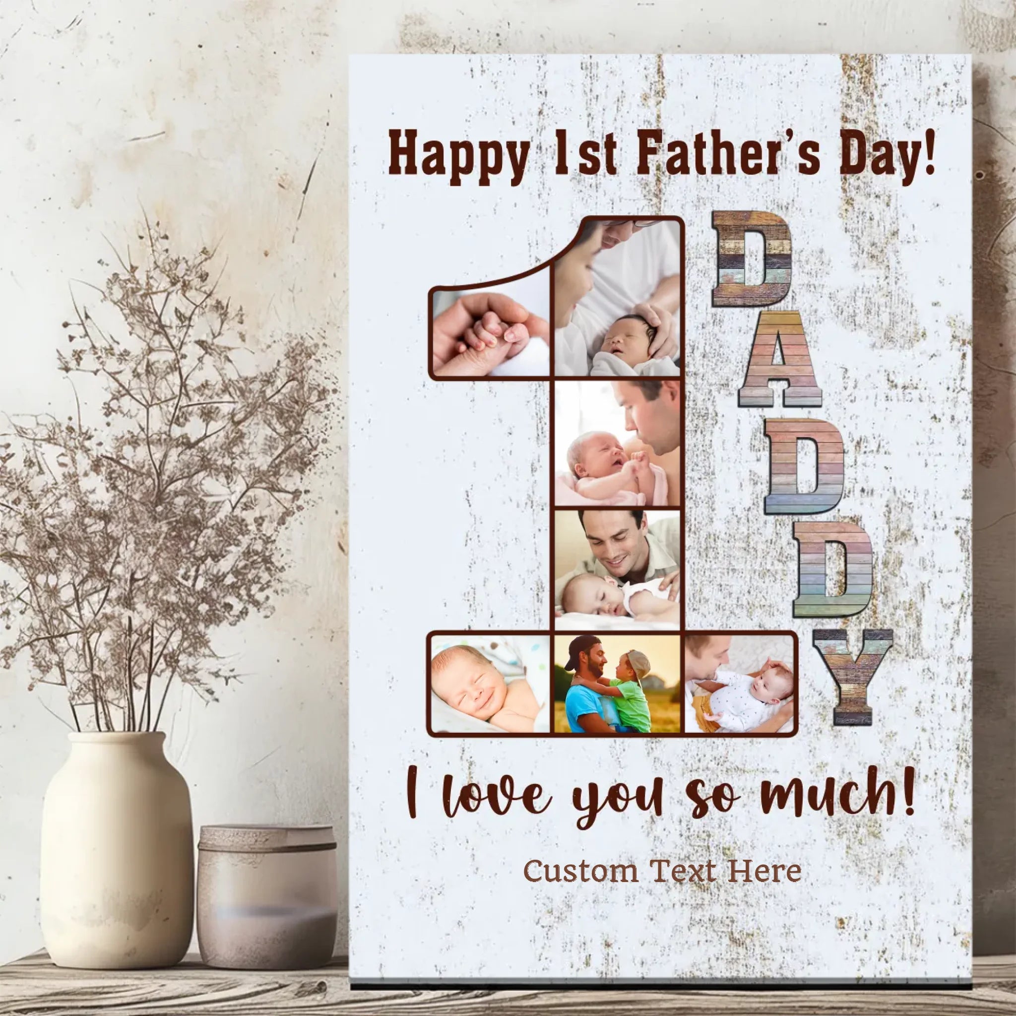 Personalized First Father's Day Canvas – A Heartfelt Tribute from Baby