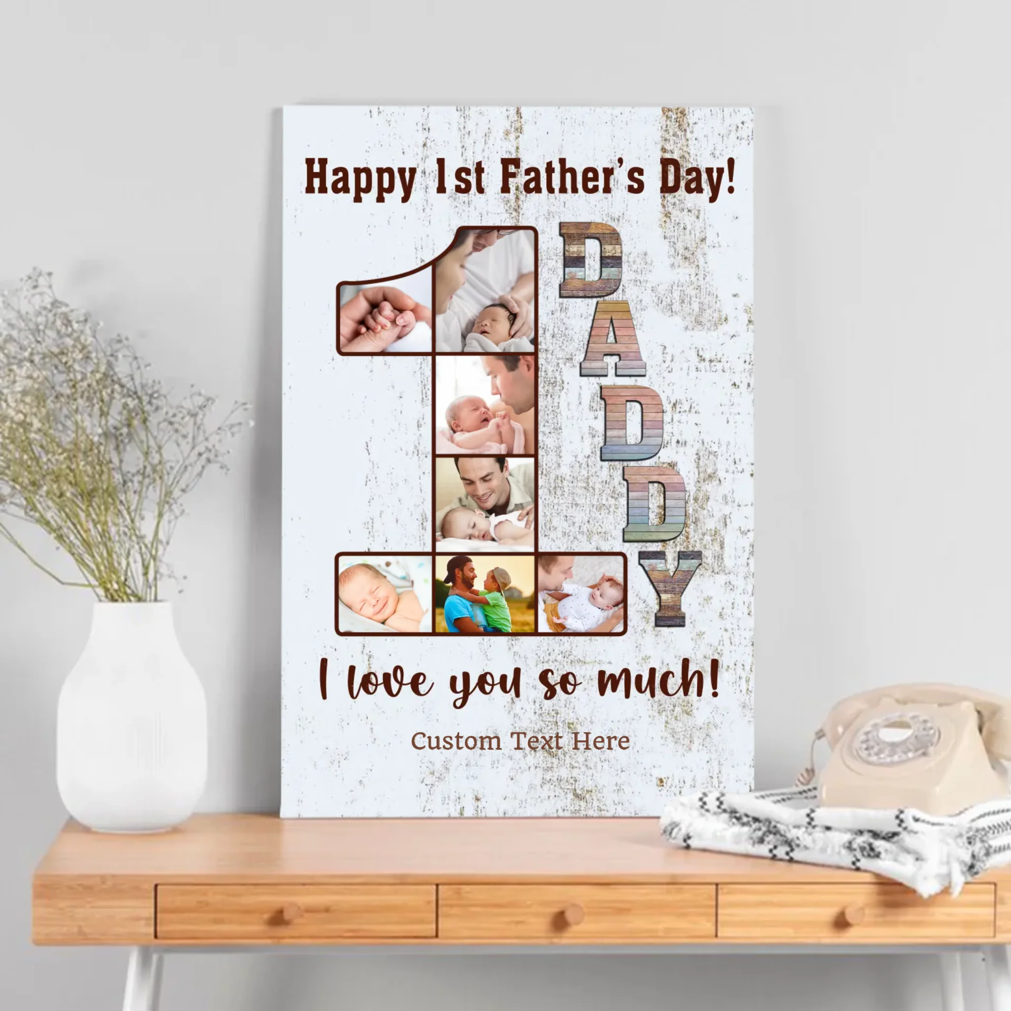 Personalized First Father's Day Canvas – A Heartfelt Tribute from Baby