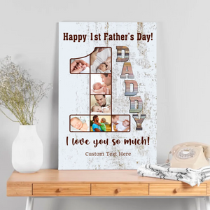 Personalized First Father's Day Canvas – A Heartfelt Tribute from Baby