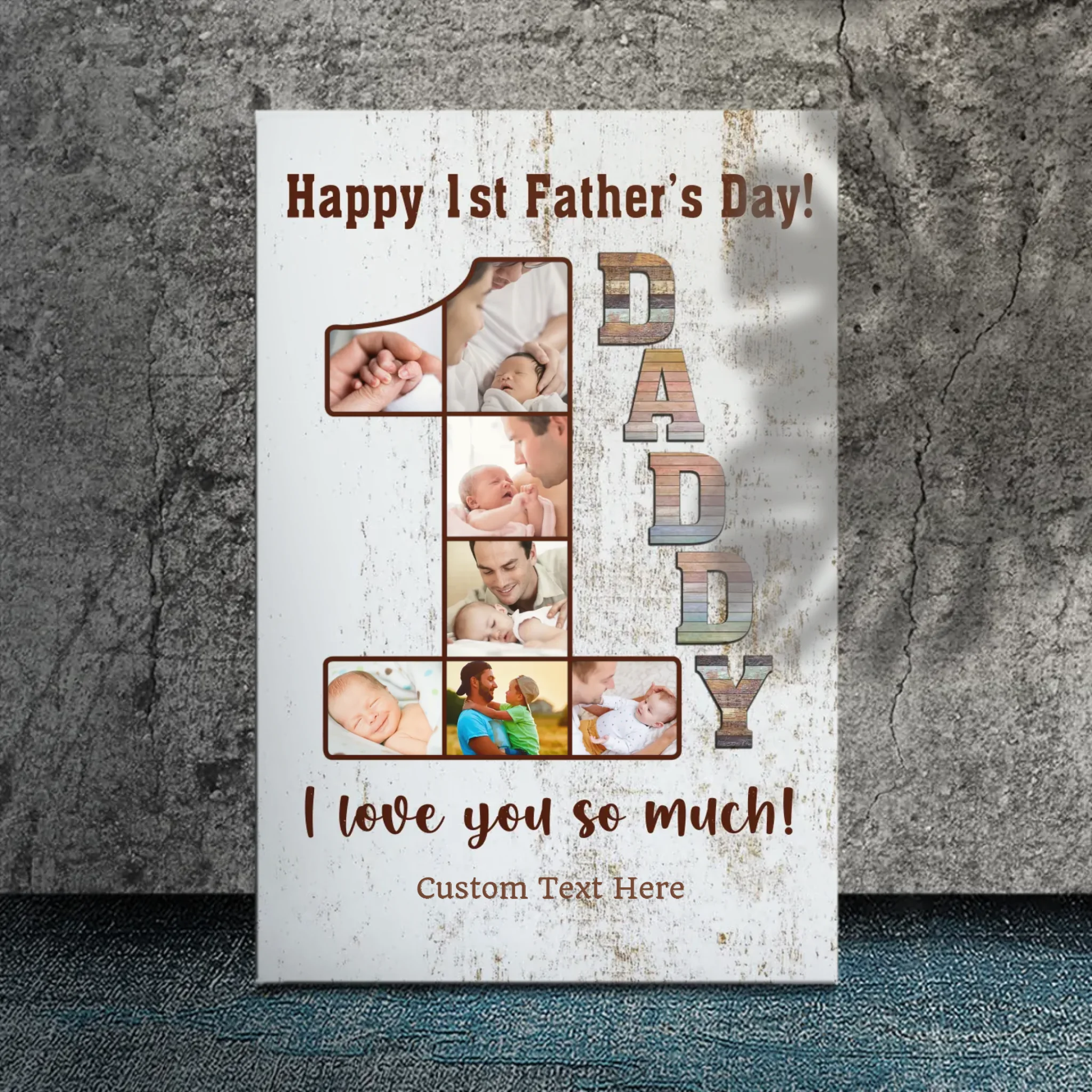 Personalized First Father's Day Canvas – A Heartfelt Tribute from Baby