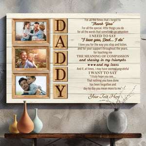 Custom Canvas – Personalized Photo & Text Wall Art for Father’s Appreciation