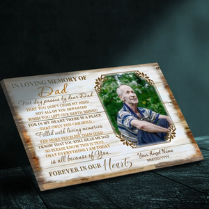 Personalized Memorial Canvas for Dad – Forever in Our Hearts | 89Prints