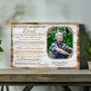 Personalized Memorial Canvas for Dad – Forever in Our Hearts | 89Prints
