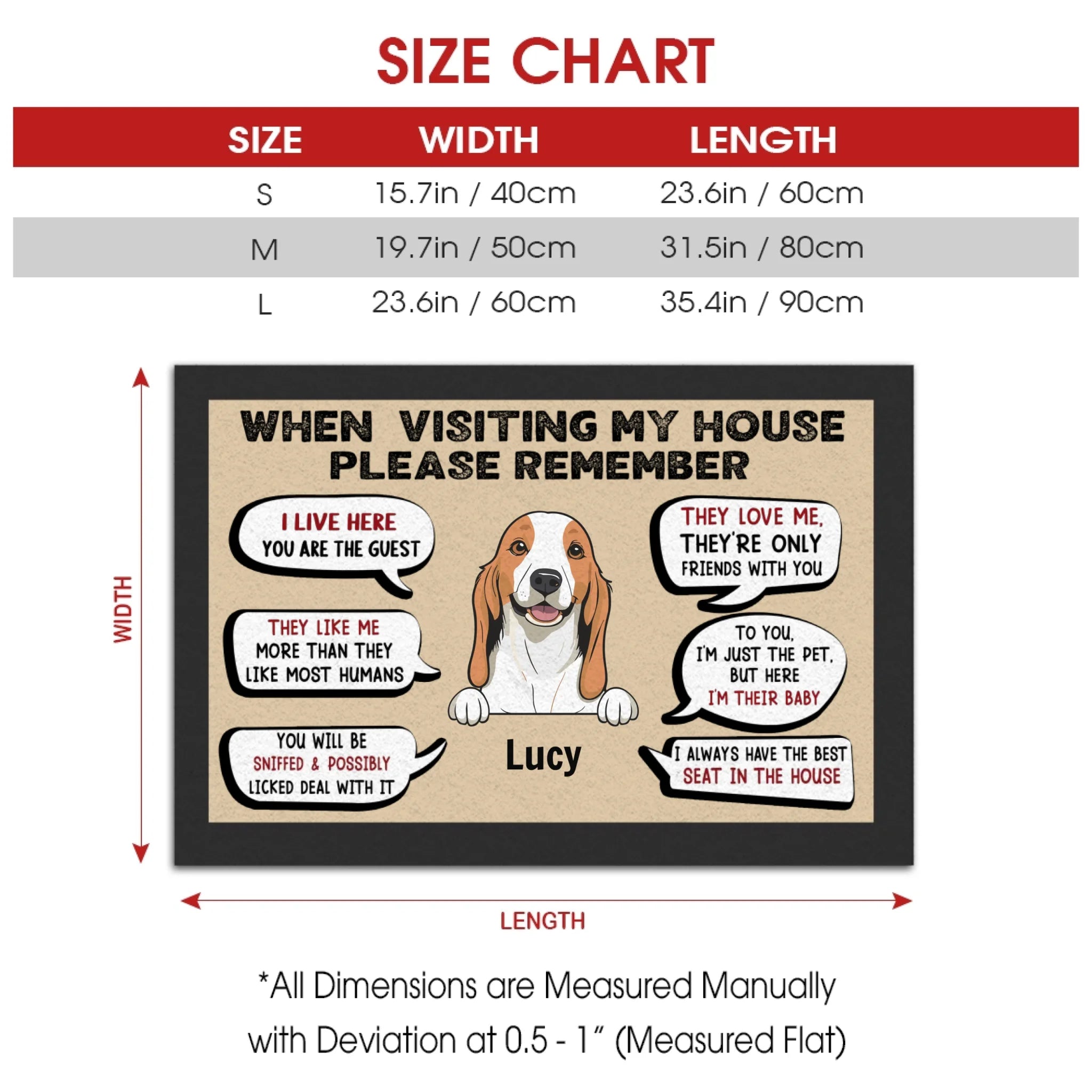Funny Personalized Dog Doormat – When Visiting My House - 89Prints