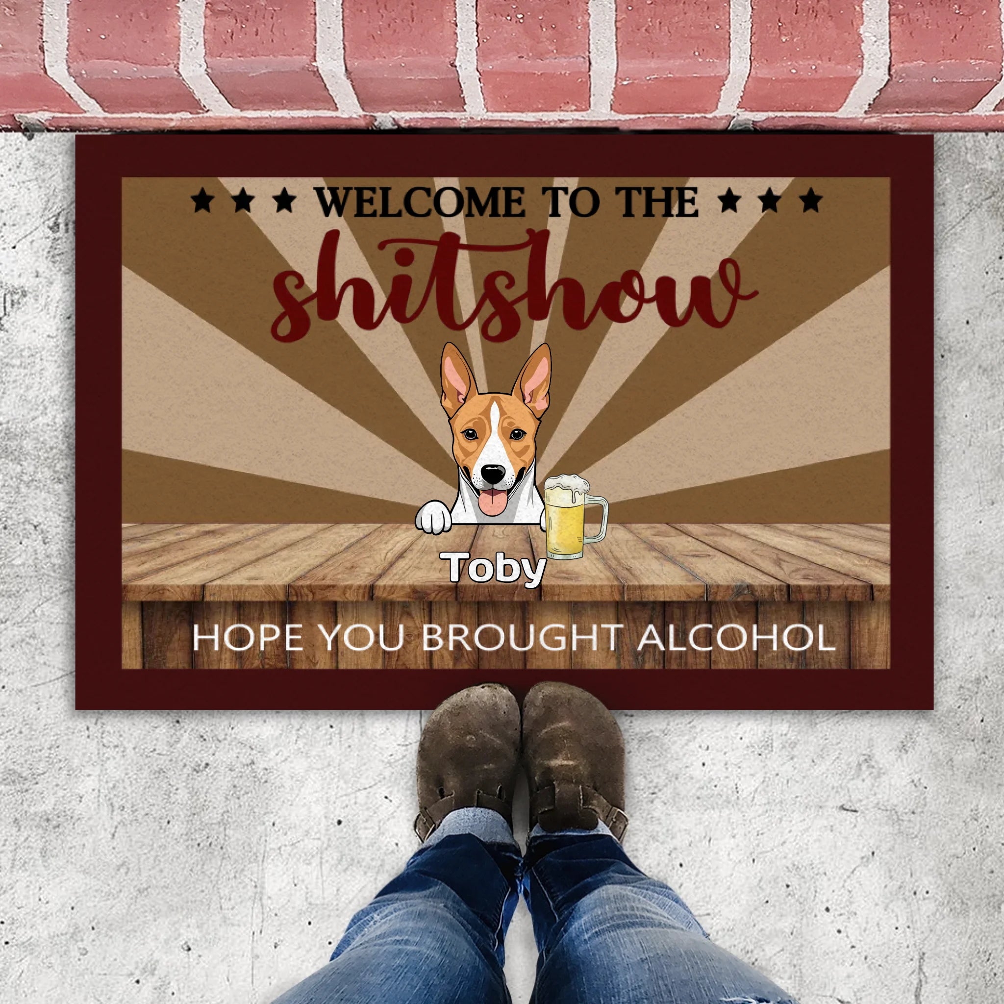 Welcome to the Shitshow – Personalized Funny Dog Doormat - 89Prints