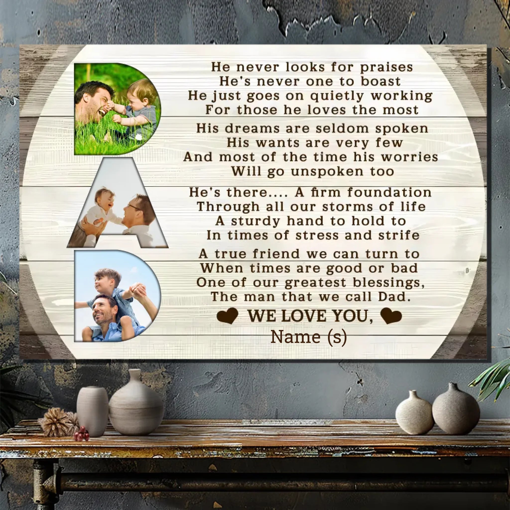 Customizable Canvas for Dad: A Heartfelt Tribute to the Man We Call Dad