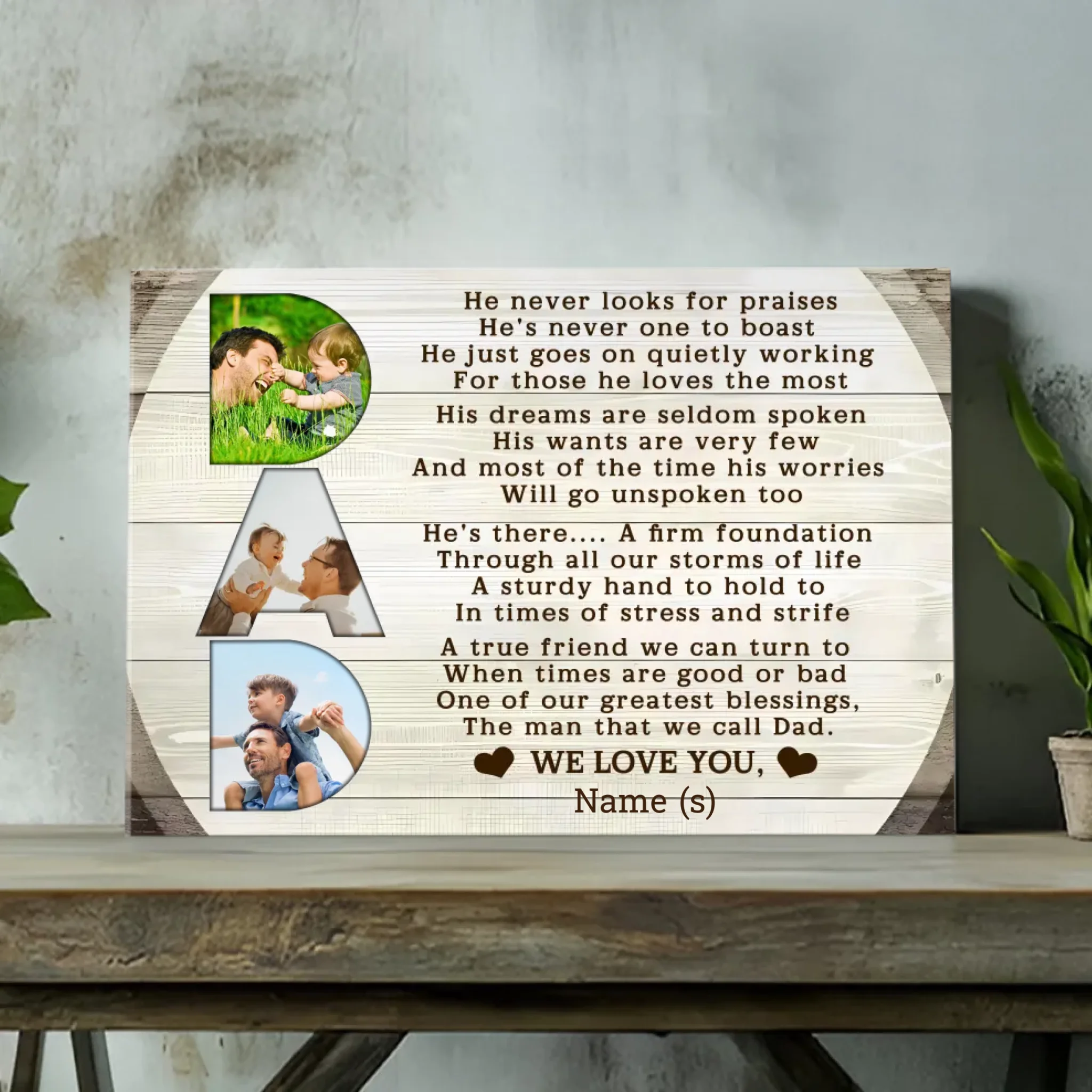 Customizable Canvas for Dad: A Heartfelt Tribute to the Man We Call Dad