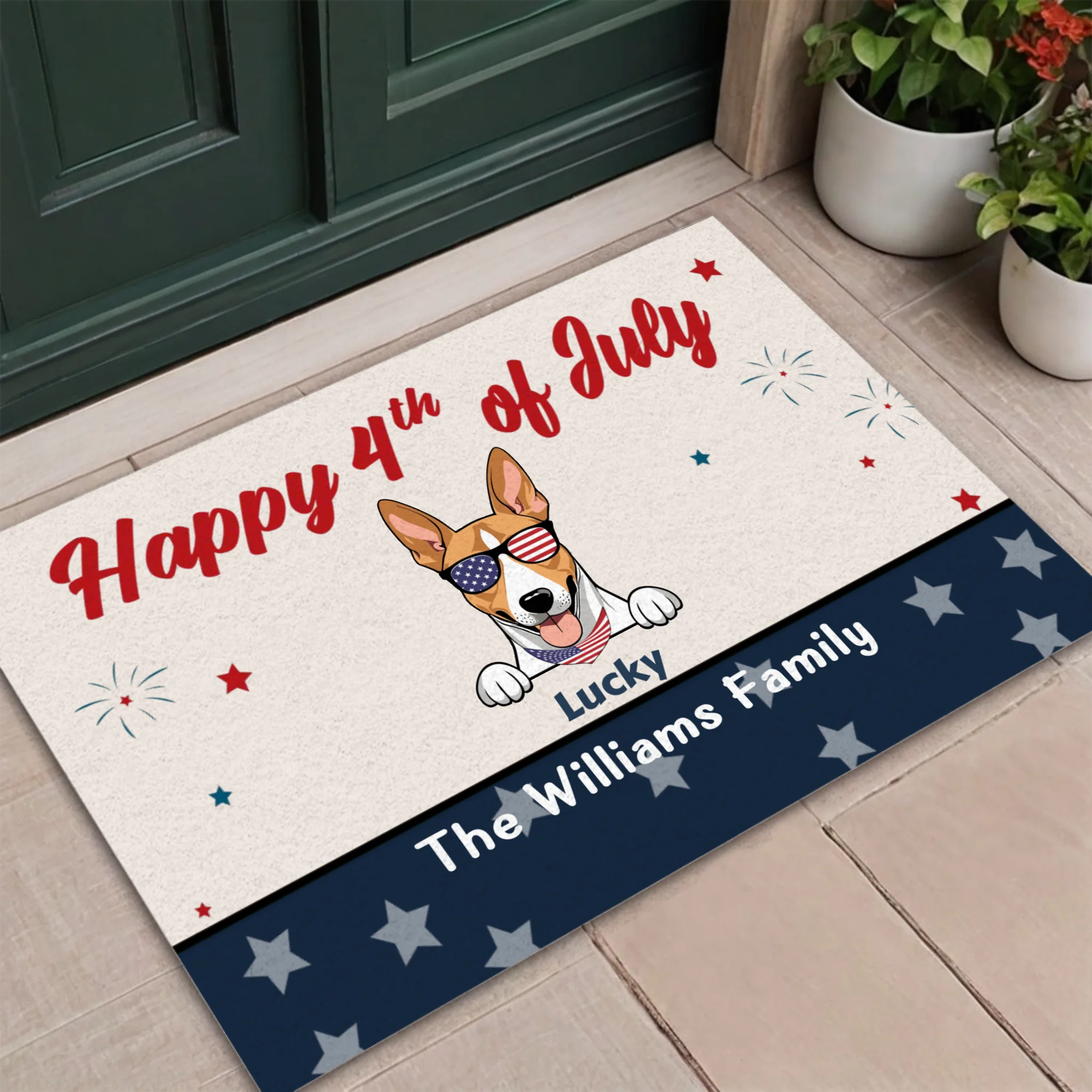 4th of July Home Decor – Personalized Patriotic Doormat - 89Prints
