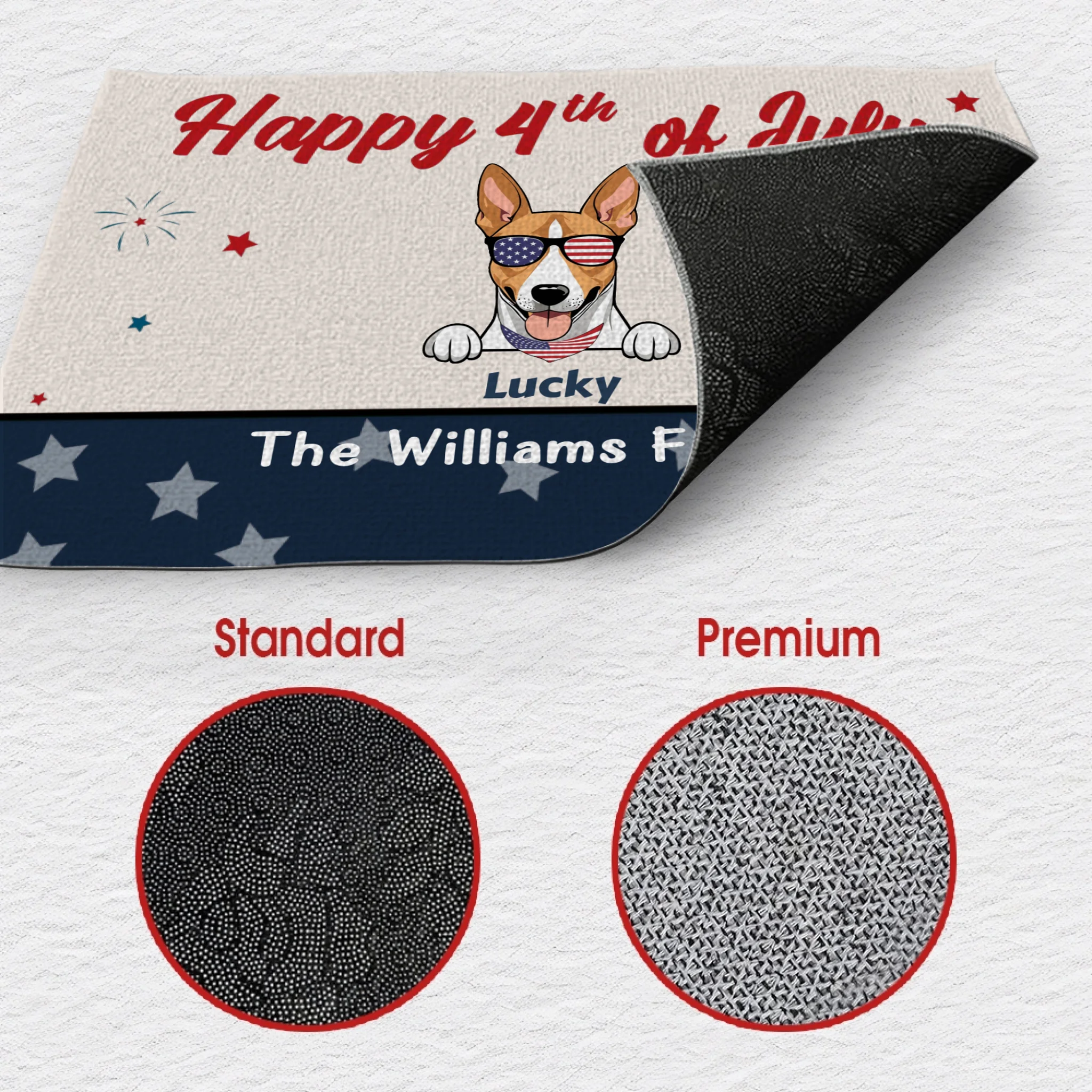 4th of July Home Decor – Personalized Patriotic Doormat - 89Prints