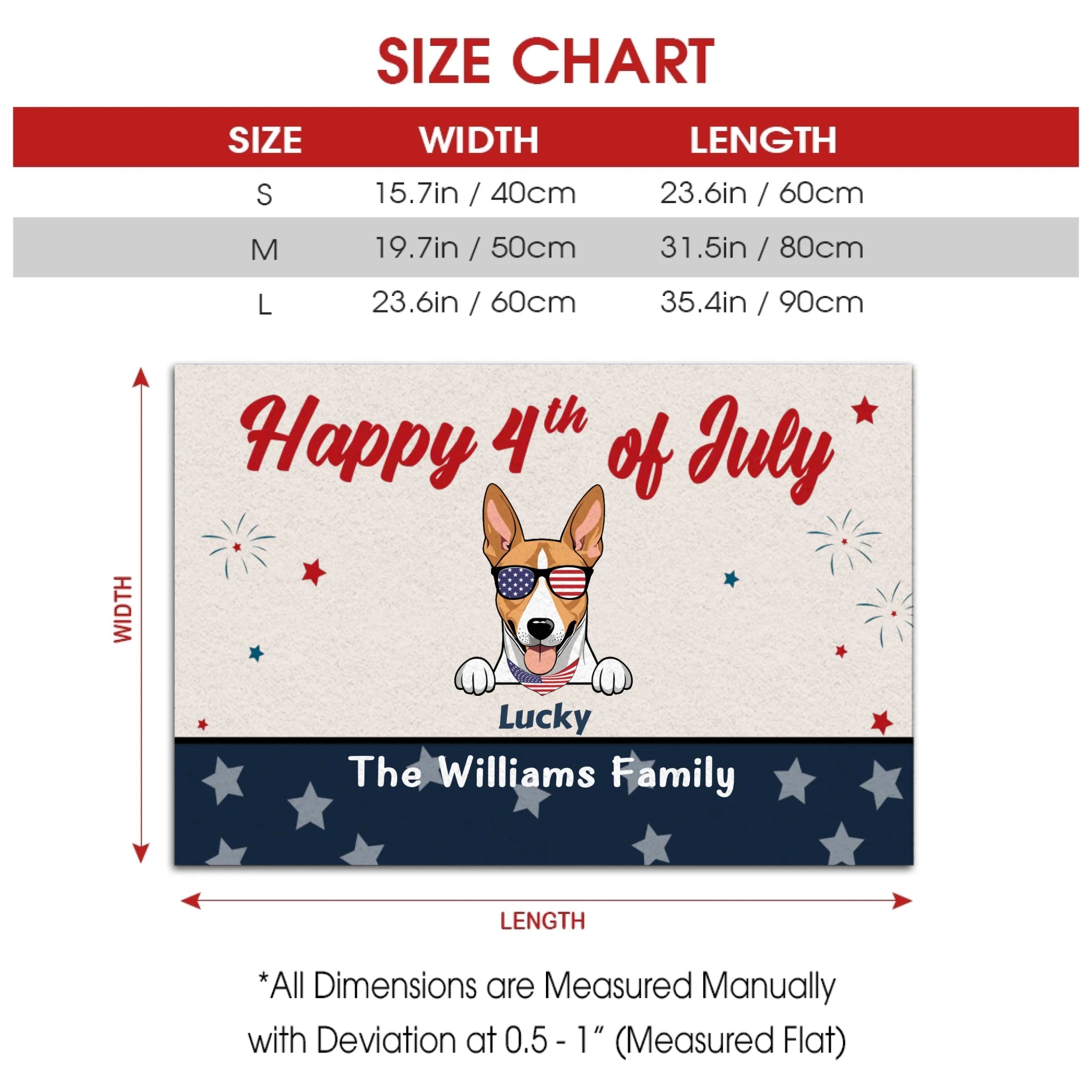 4th of July Home Decor – Personalized Patriotic Doormat - 89Prints