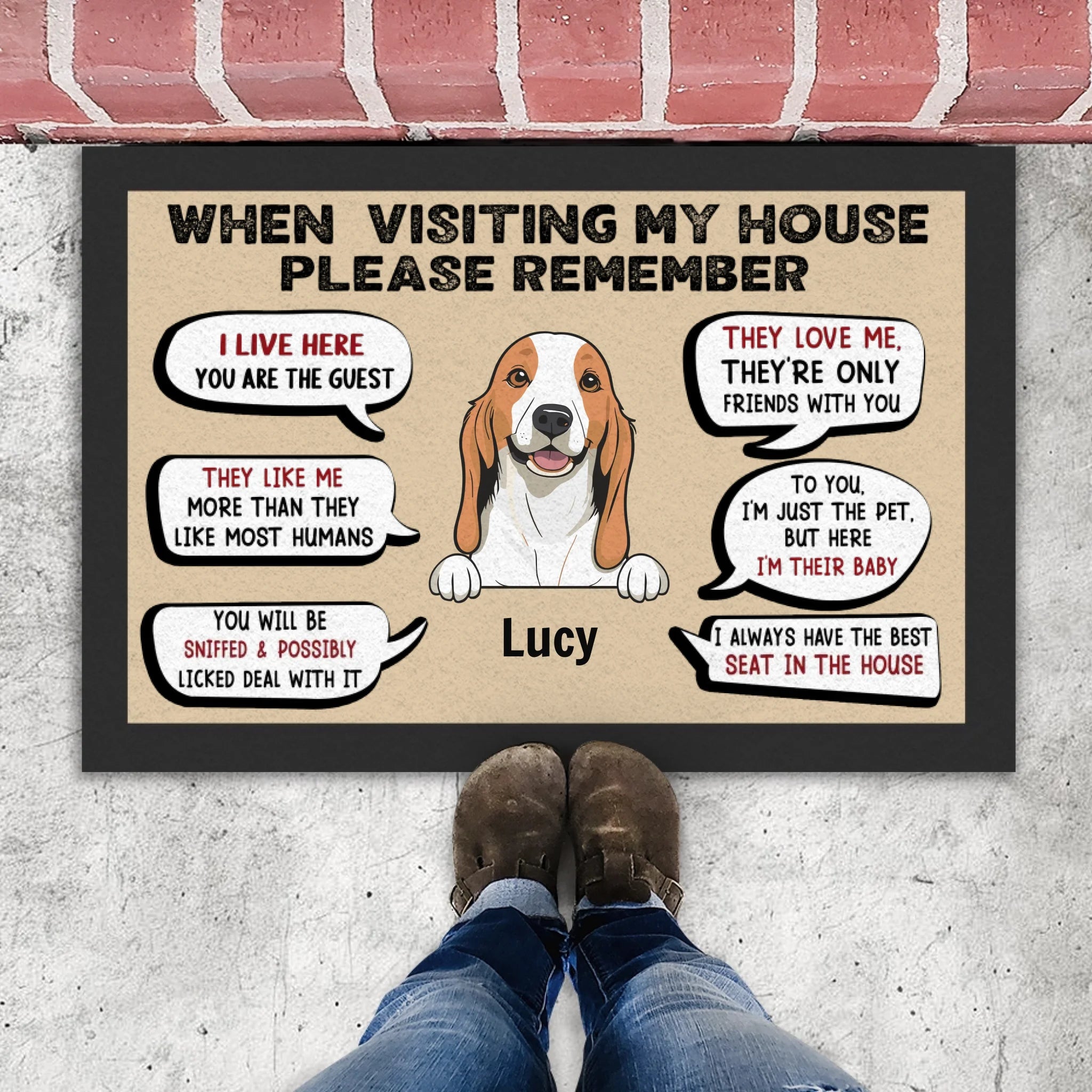 Funny Personalized Dog Doormat – When Visiting My House - 89Prints