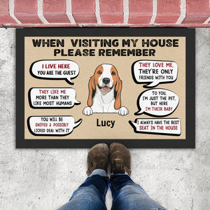 Funny Personalized Dog Doormat – When Visiting My House - 89Prints