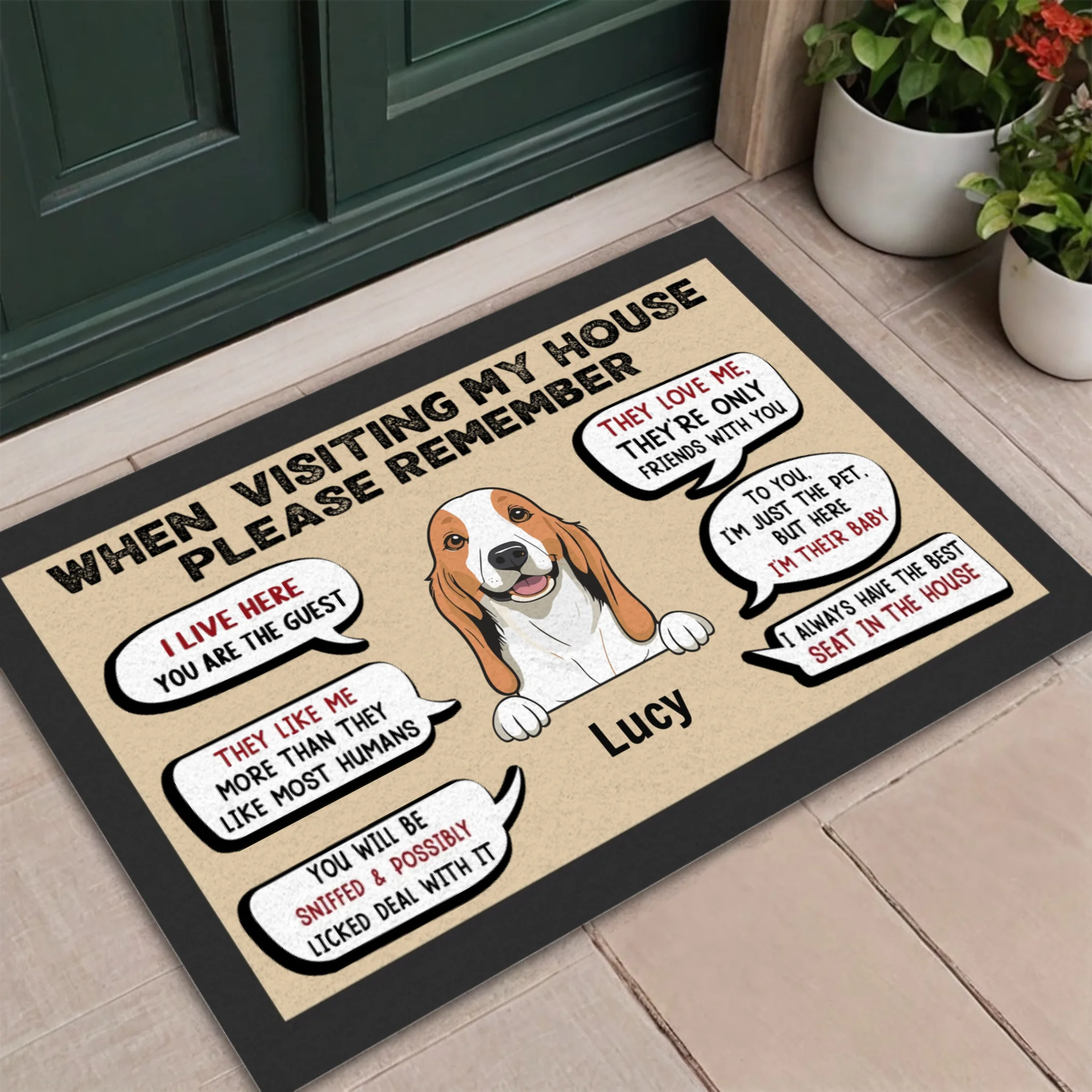 Funny Personalized Dog Doormat – When Visiting My House - 89Prints