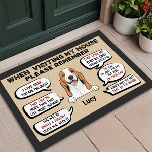 Funny Personalized Dog Doormat – When Visiting My House - 89Prints