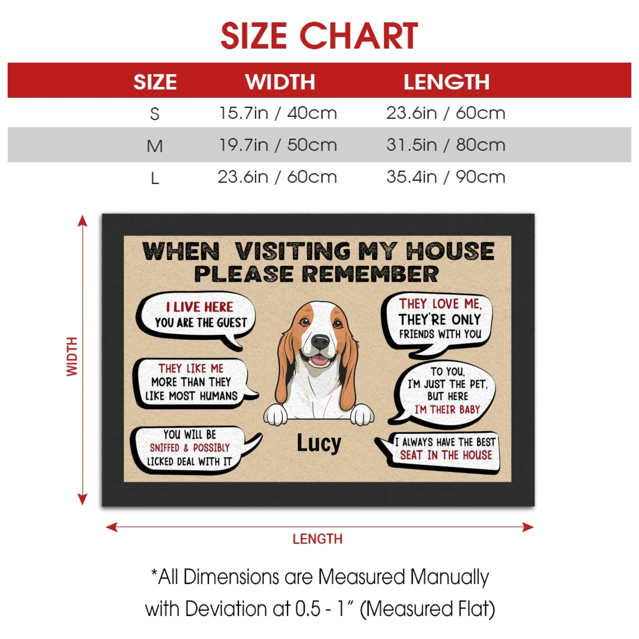 Funny Personalized Dog Doormat – When Visiting My House - 89Prints