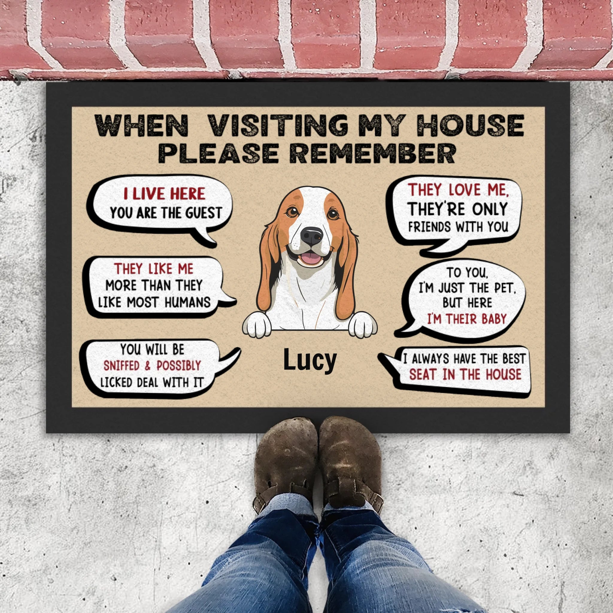 Funny Personalized Dog Doormat – When Visiting My House - 89Prints