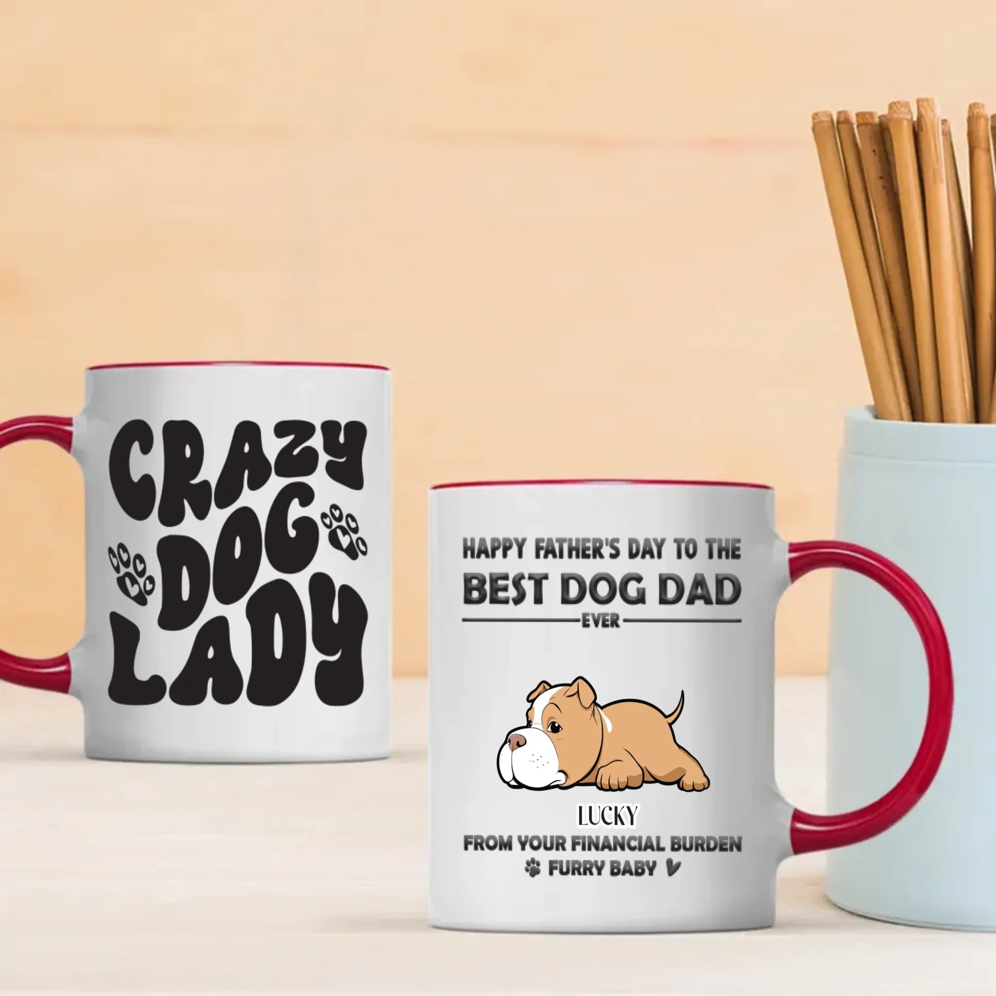 Crazy Dog Lazy Mug – Funny Gift for Dog Lovers – 89Prints