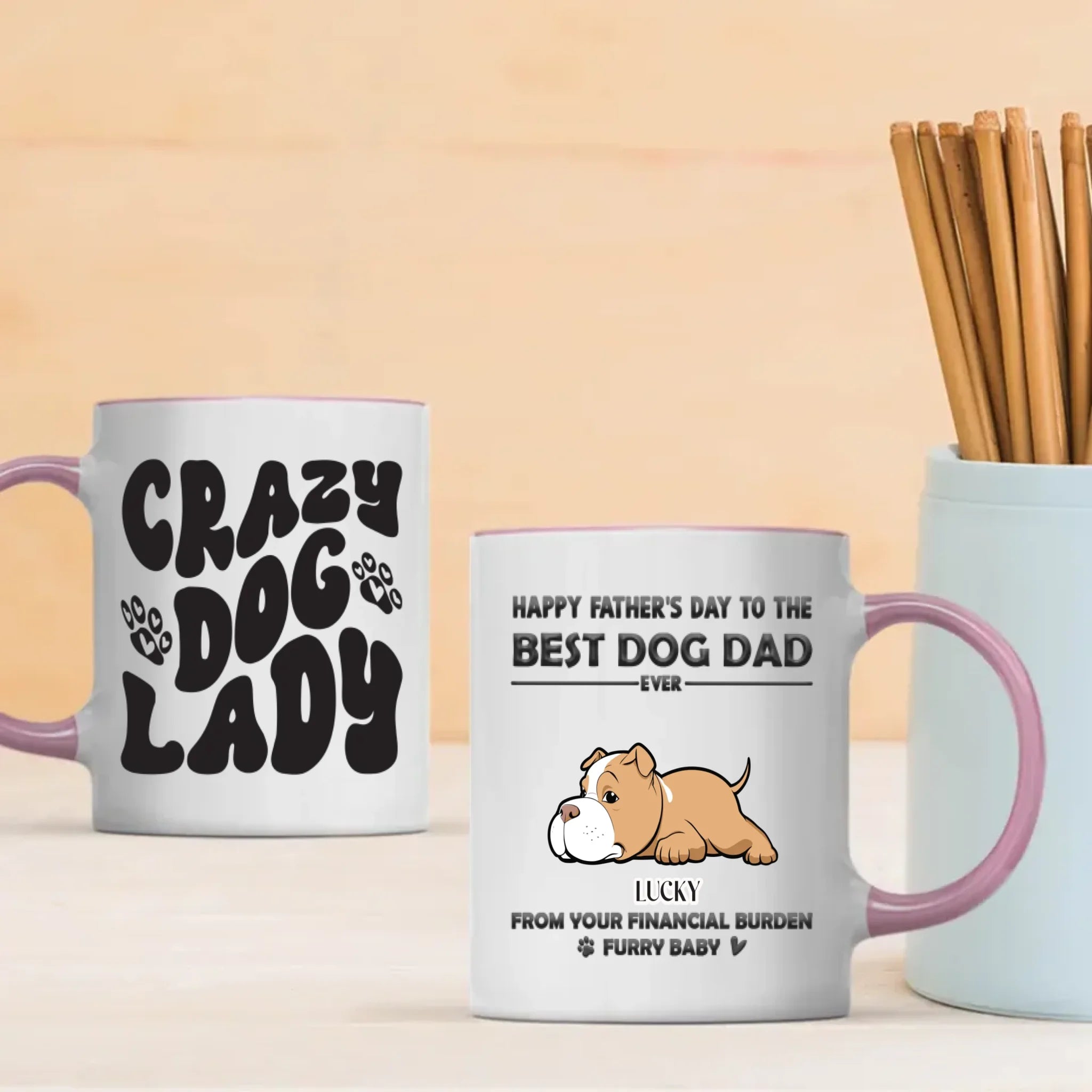 Crazy Dog Lazy Mug – Funny Gift for Dog Lovers – 89Prints