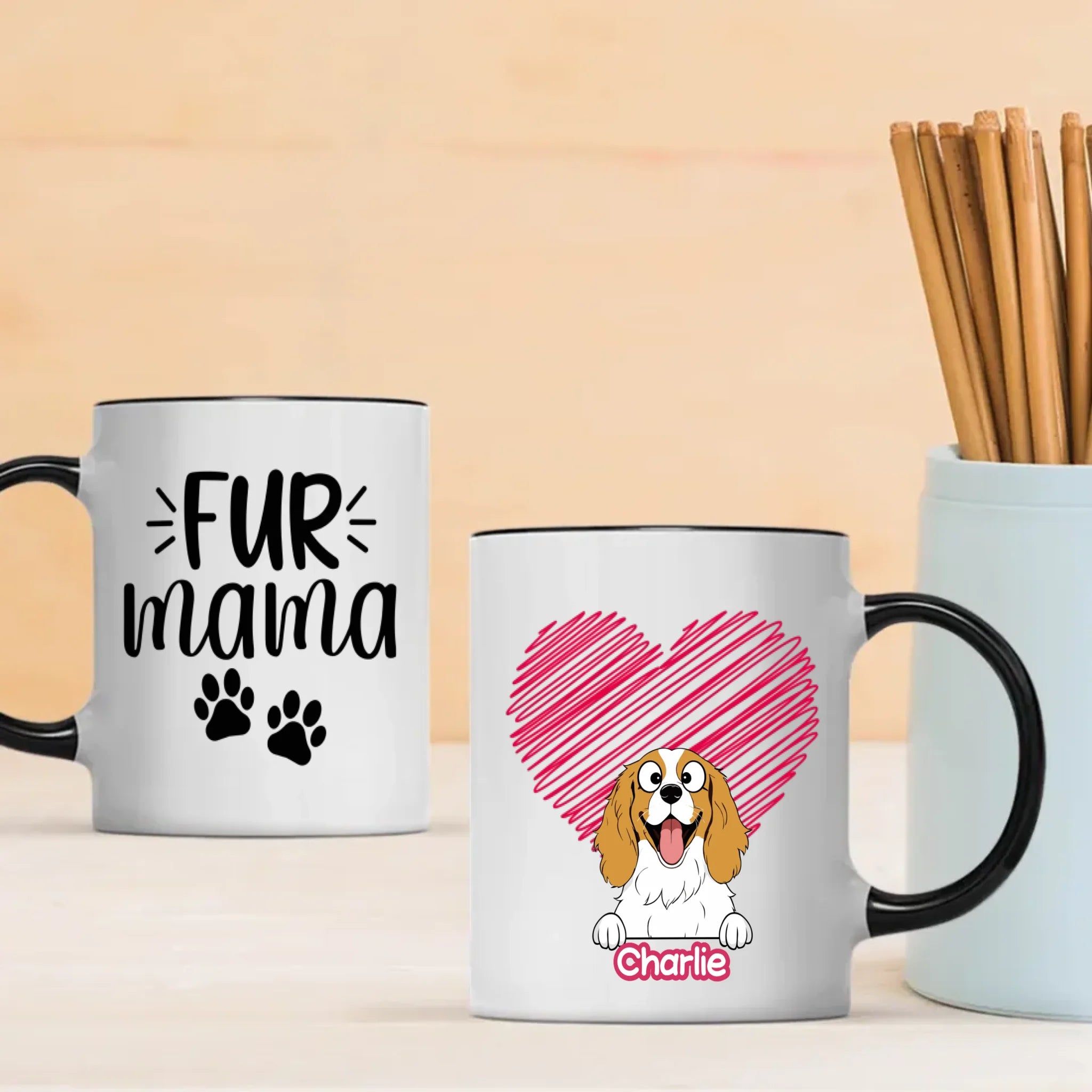 Funny “Fur Mama” Dog Mug – Custom Dog Breed – Cute Gift for Proud Pet Moms – 89Prints