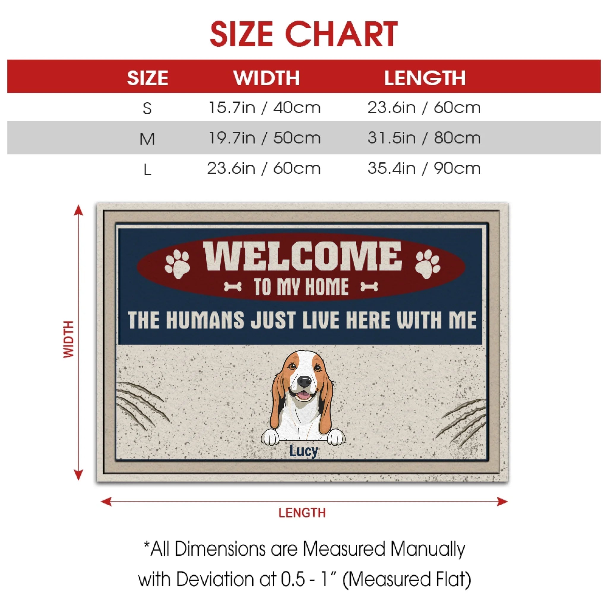 Custom Funny Door Mat – “The Humans Just Live Here with Me