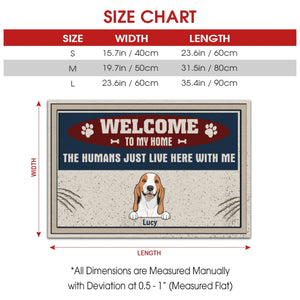 Custom Funny Door Mat – “The Humans Just Live Here with Me