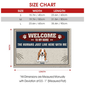 Custom Funny Door Mat – “The Humans Just Live Here with Me