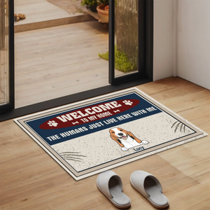 Custom Funny Door Mat – “The Humans Just Live Here with Me